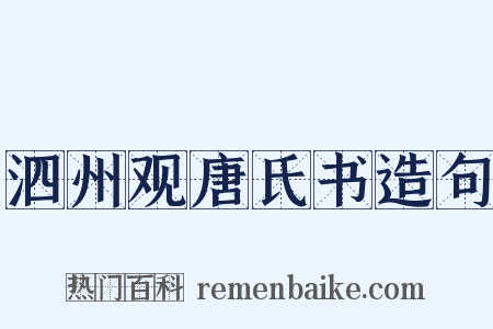 泗州观唐氏书造句是什么意思的图片